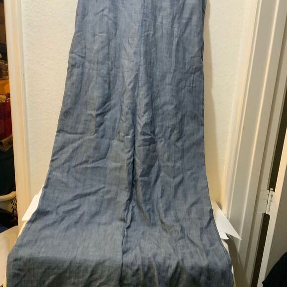 Trina Turk M Palo Alto Linen Lyocell Chambray Look V Neck Zip Jumpsuit *No Belt - Picture 6 of 9